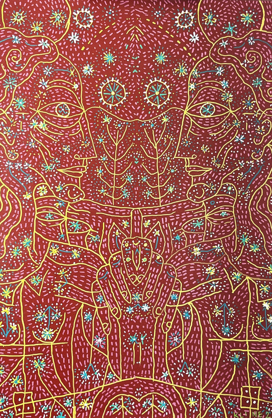 Change your Mind. Acrylic and Oil Markers on Canvas. 24" x 36". John Kline Artwork