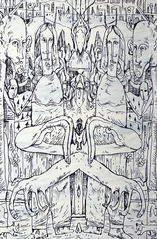 Everything Tempts. Acrylic on Canvas. 24" x 36". John Kline Artwork