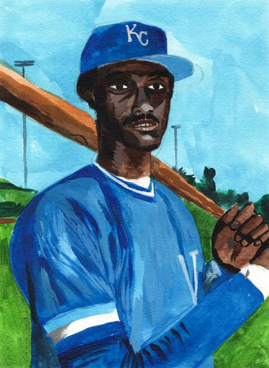 Jorge Orta. Kansas City Royals. Watercolor and Gouache on Paper. 9" x 12"