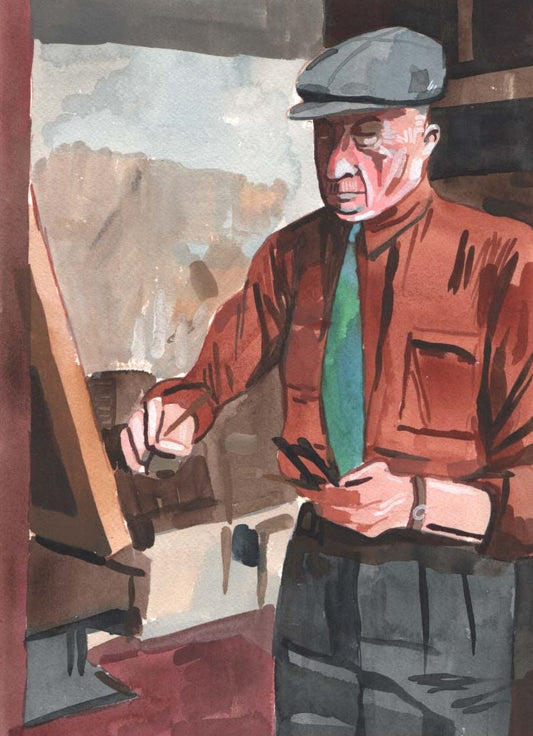 Portrait of Fernand Leger. Watercolor on Paper. 9" x 12"