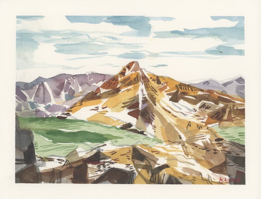 Mount of the Holy Cross. Watercolor. 10" x 8". John Kline Artwork