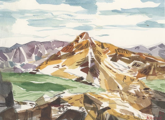 Mount of the Holy Cross. Watercolor. 10" x 8". John Kline Artwork