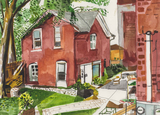 My Neighbor's Guesthouse. Watercolor on paper. 9" x 12"