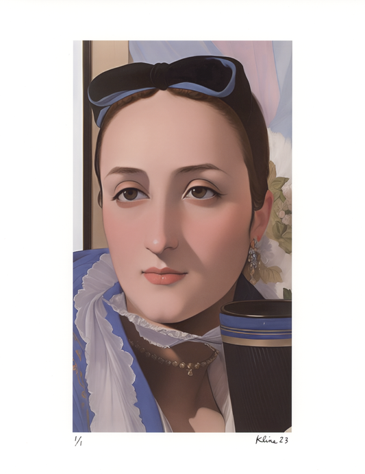 Ingres Face. Digital Art Print. 8.5" x 11". 1/1 Edition. John Kline Artwork