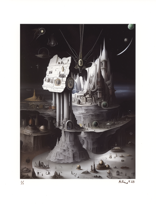 Planet in Shadow. Digital Art Print. 8.5" x 11". 1/1 Edition. John Kline Artwork