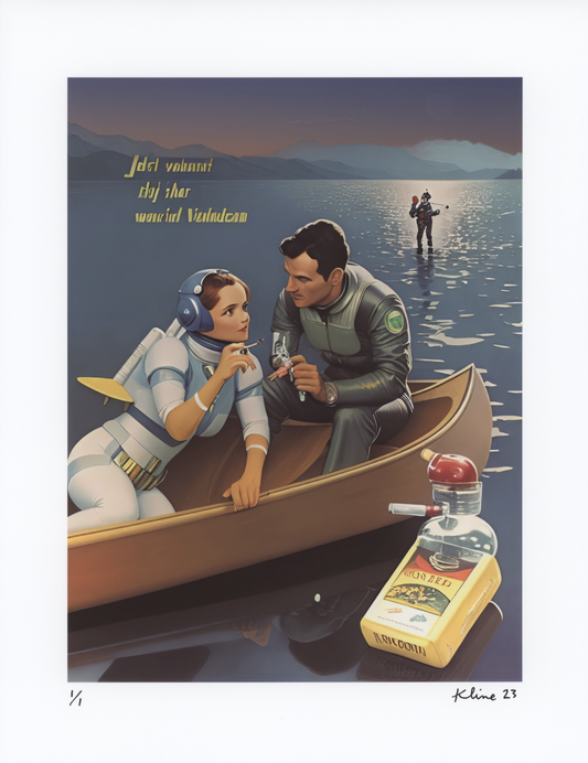 Futuristic Advertisement. Digital Art Print. 8.5" x 11". 1/1 Edition. John Kline Artwork