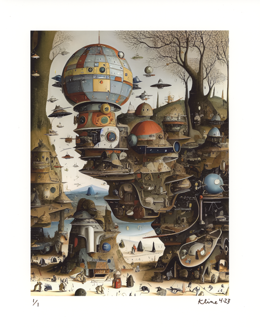 Future Cutaway. Art Print of a Digital Image. 1/1 Edition. 8" x 10". John Kline Artwork