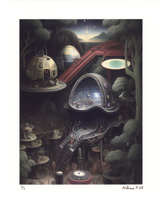 Orpheus Singing. Digital Art Print. 1/1 Edition. 8" x 10". John Kline Artwork.