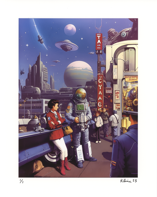 On Toward the Future. Art Print. 1/1 Edition. 8" x 10". John Kline Artwork