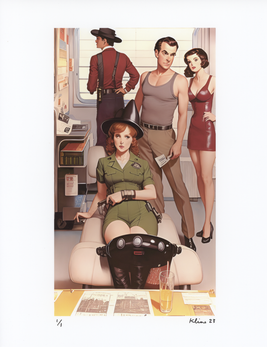 Fishing Holy Stalking Heron. Digital Art Print. 8.5" x 11". 1/1 Edition. John Kline Artwork