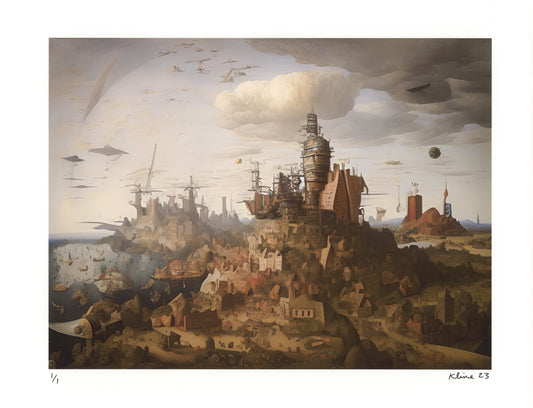 A City born of Magic. Digital Art Print. 11" x 8.5". 1/1 Edition. John Kline Artwork