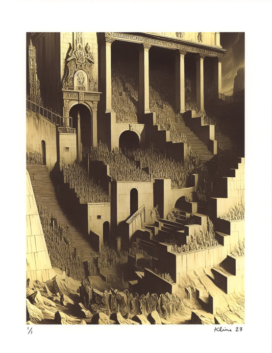 Fourth Level of Hell. Digital Art Print. 8.5" x 11". 1/1 Edition. John Kline Artwork