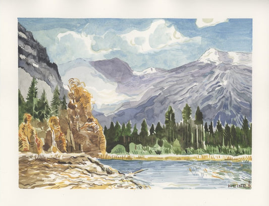 Mountain Scene, Colorado. Watercolor. 10" x 8". John Kline Artwork