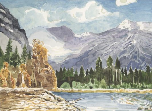 Mountain Scene, Colorado. Watercolor. 10" x 8". John Kline Artwork