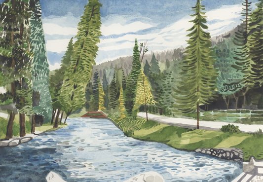 Bear Creek at Evergreen, Colorado. Watercolor. 12" x 9". John Kline Artwork