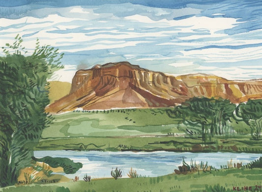 Unaweep Canyon, near Grand Junction, Colorado. Watercolor. 10" x 8". John Kline Artwork