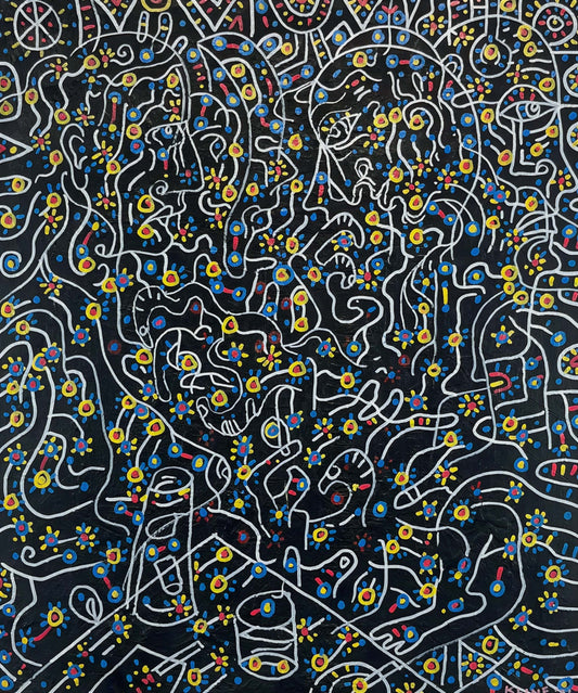 A Cry of Rage. Oil and Oil Markers on Canvas. 20" x 24". John Kline Artwork. Abstract Expressionist Modern Painting Kansas City