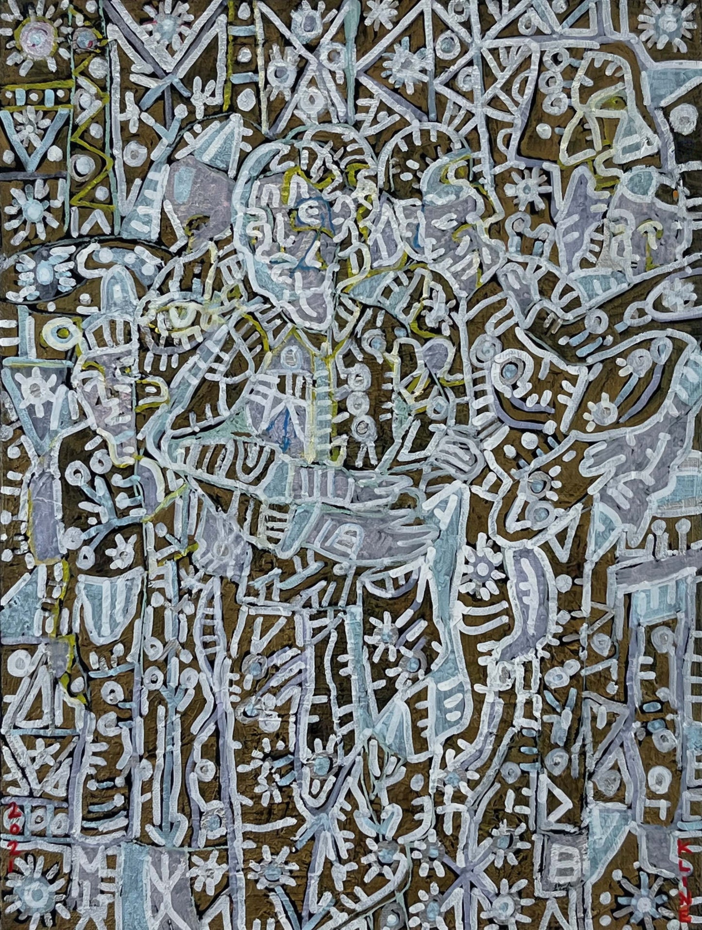 Hope and Despair. Oil on Canvas. 12" x 16". John Kline Artwork. Small Modern Expressionist Painting.