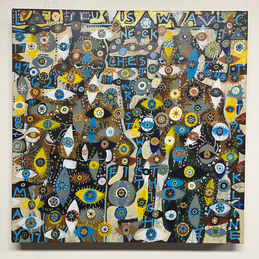 Joe Louis vs. Joe Walcott. Acrylic on Canvas. 20" x 20". John Kline Artwork. Boxing Painting. Abstract Modern Art