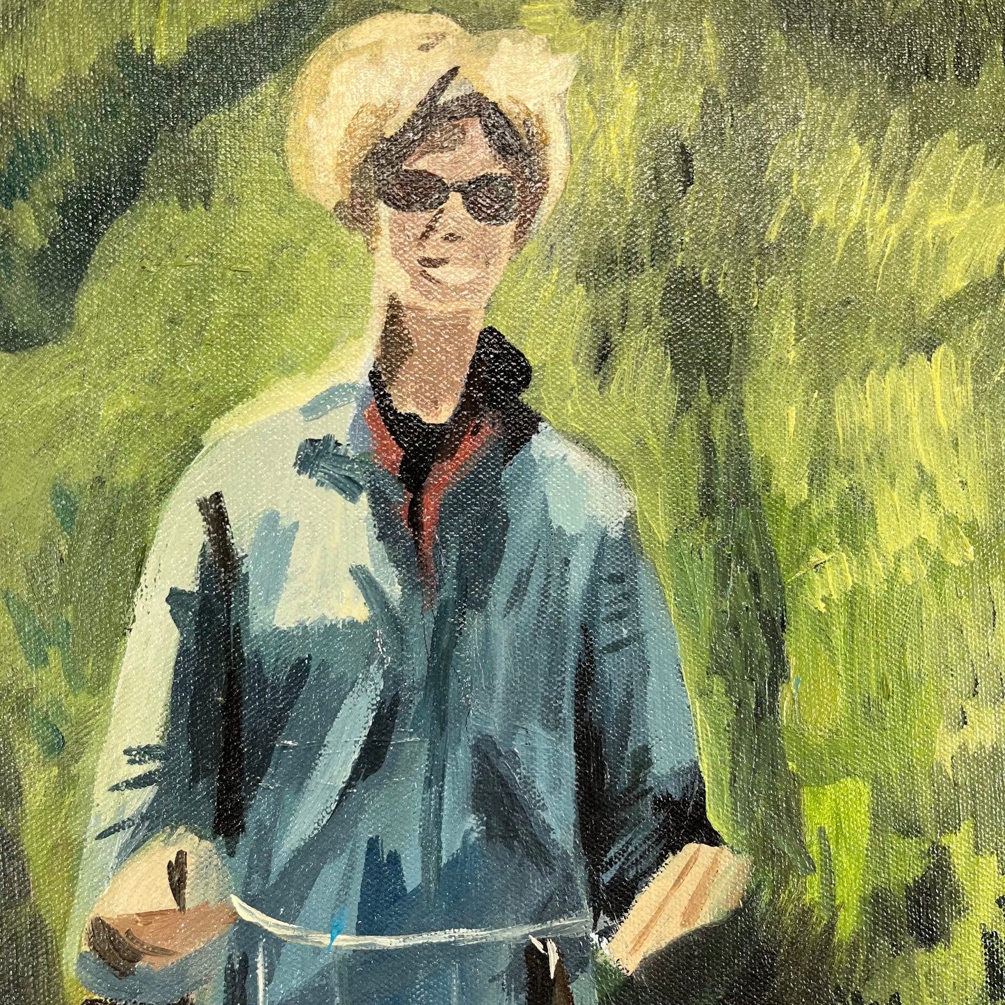 My Mom and Cousin Mike in 1969. Oil on Canvas. 24" x 24" x 1.5". John Kline Artwork.