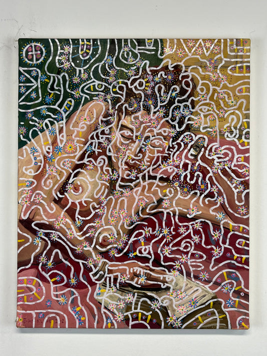 Lacy. Oil on Canvas. 16"x 20"x .75". John Kline Artwork. Figurative Painting. Model. Girl Reading.