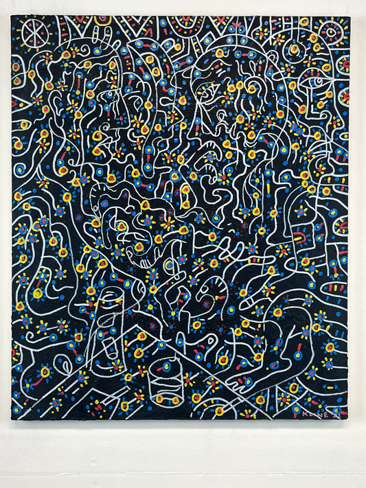 A Cry of Rage. Oil and Oil Markers on Canvas. 20" x 24". John Kline Artwork. Abstract Expressionist Modern Painting Kansas City