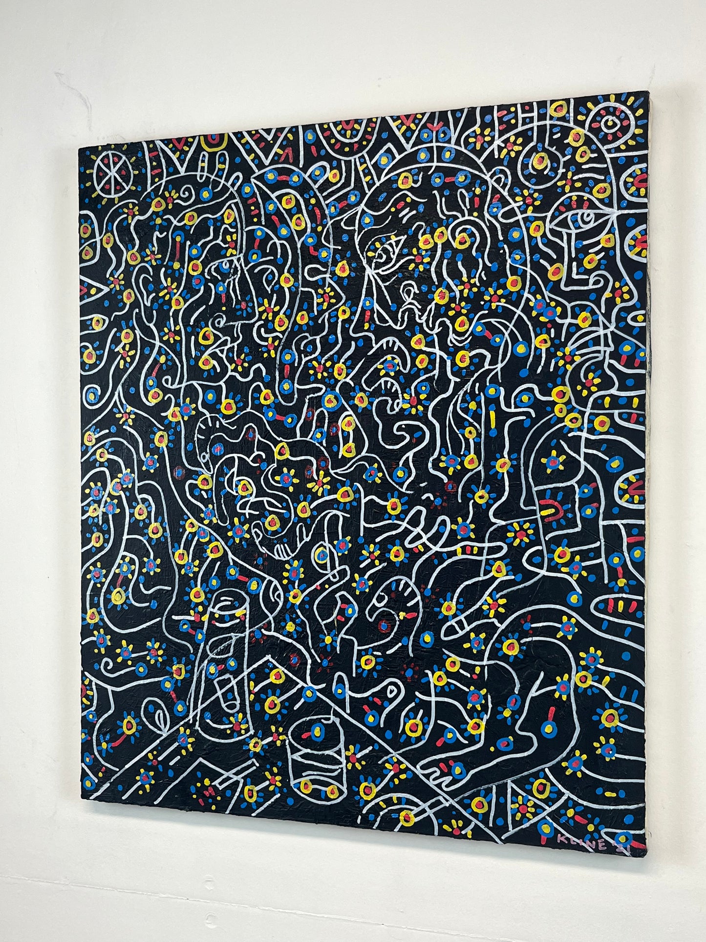 A Cry of Rage. Oil and Oil Markers on Canvas. 20" x 24". John Kline Artwork. Abstract Expressionist Modern Painting Kansas City
