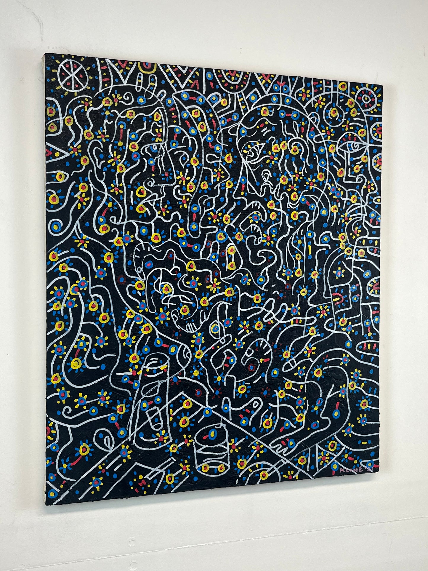 A Cry of Rage. Oil and Oil Markers on Canvas. 20" x 24". John Kline Artwork. Abstract Expressionist Modern Painting Kansas City