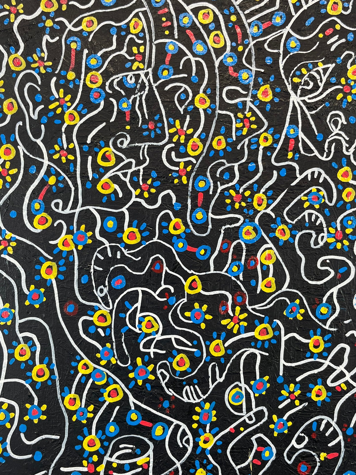 A Cry of Rage. Oil and Oil Markers on Canvas. 20" x 24". John Kline Artwork. Abstract Expressionist Modern Painting Kansas City