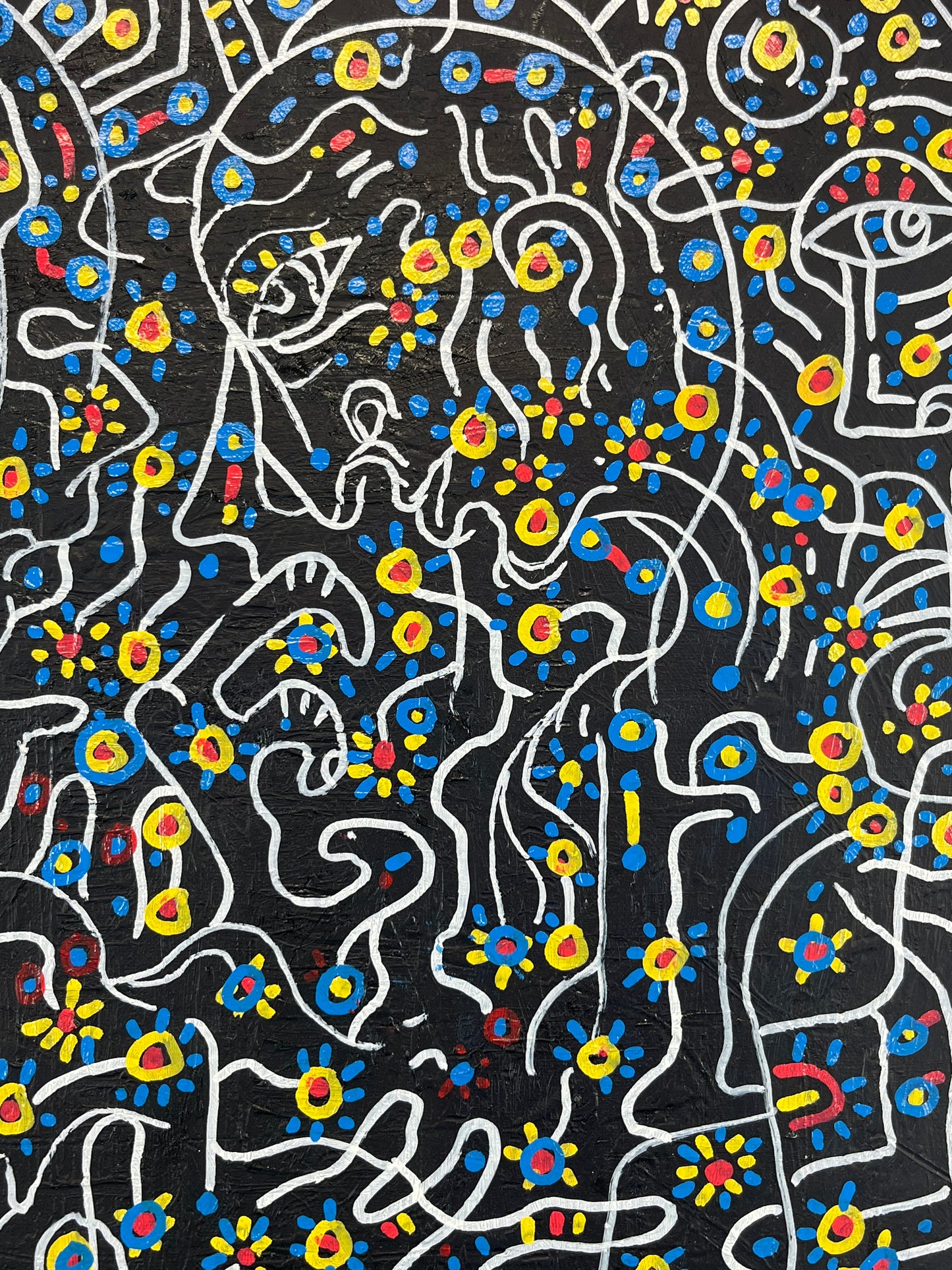 A Cry of Rage. Oil and Oil Markers on Canvas. 20" x 24". John Kline Artwork. Abstract Expressionist Modern Painting Kansas City