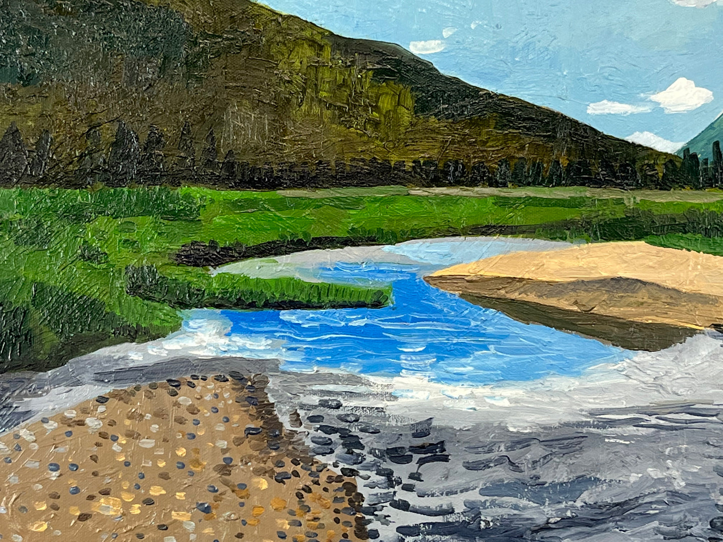 Never Summer Dude Ranch in Rocky Mountain National Park. Oil on Canvas. 24" x 18". John Kline Artwork. landscape painting. Colorado