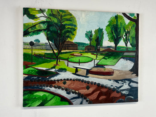 Cool Crest, Kansas City, Missouri. Oil on Canvas. 20" x 16". John Kline Artwork. Miniature Golf Course.
