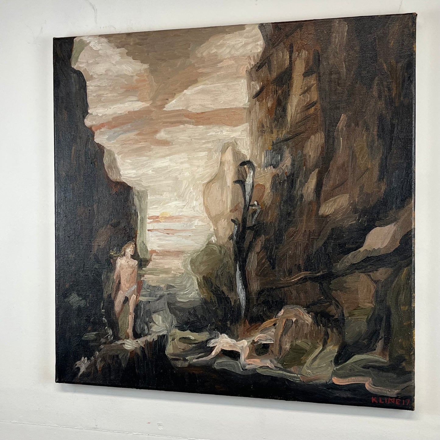 Painting of Gustave Moreau's Hercules and the Hydra Lernaean. Oil on Canvas. 24" x 24". John Kline Artwork. Kansas City Artist.