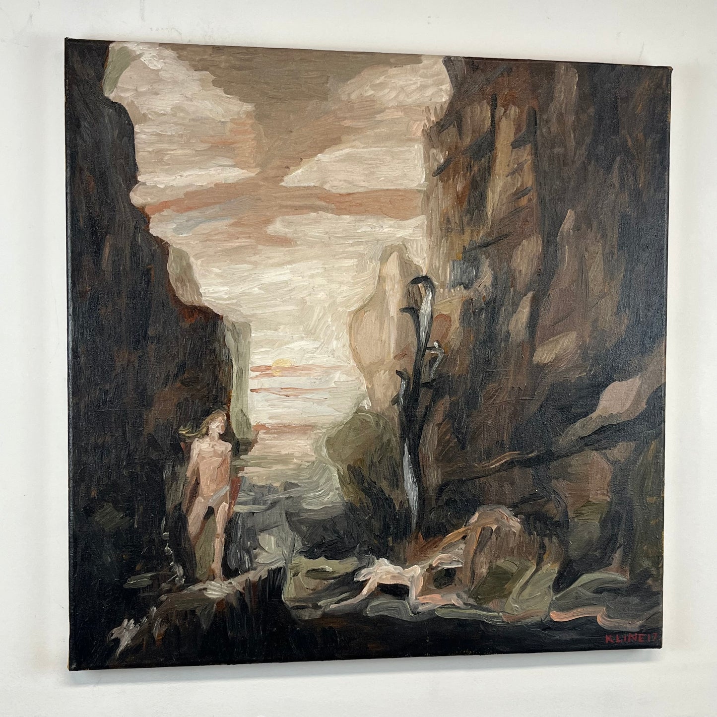 Painting of Gustave Moreau's Hercules and the Hydra Lernaean. Oil on Canvas. 24" x 24". John Kline Artwork. Kansas City Artist.