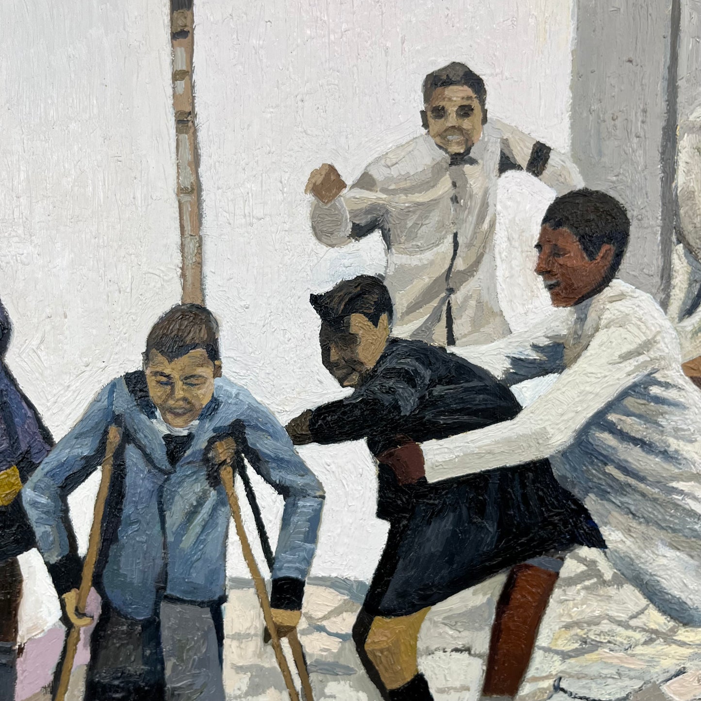 Copy of Cartier-Bresson photo 'Seville, Spain. 1933'. Oil on Canvas. 36" x 36" x 1.5". John Kline Artwork