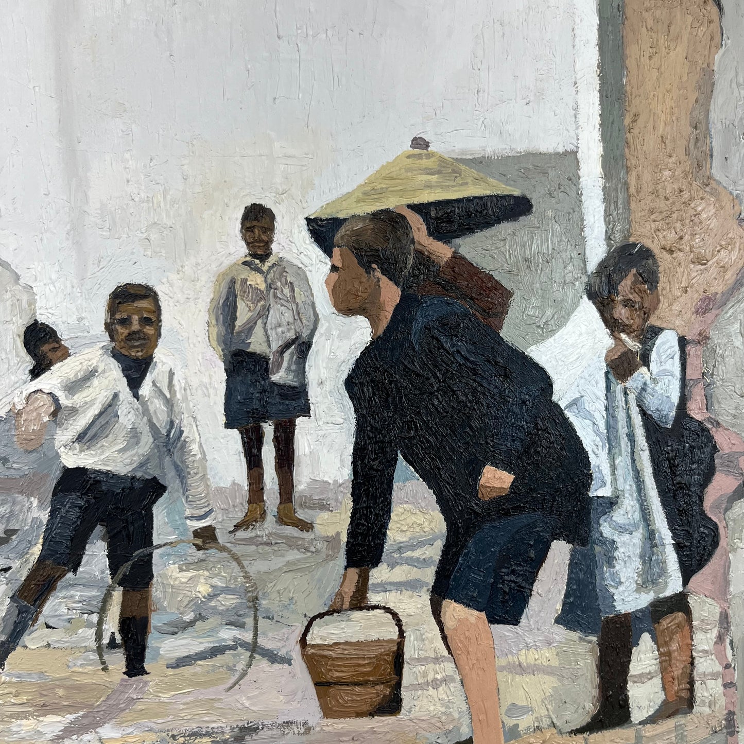 Copy of Cartier-Bresson photo 'Seville, Spain. 1933'. Oil on Canvas. 36" x 36" x 1.5". John Kline Artwork