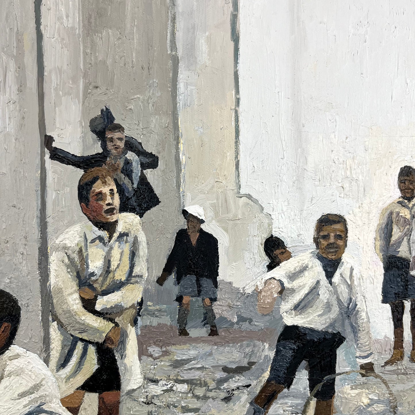 Copy of Cartier-Bresson photo 'Seville, Spain. 1933'. Oil on Canvas. 36" x 36" x 1.5". John Kline Artwork