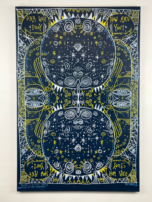 How Are You? Acrylic on Canvas. 24" x 36". John Kline Artwork. Modern living artist