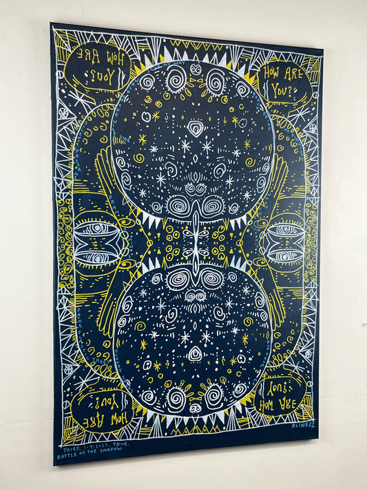 How Are You? Acrylic on Canvas. 24" x 36". John Kline Artwork. Modern living artist