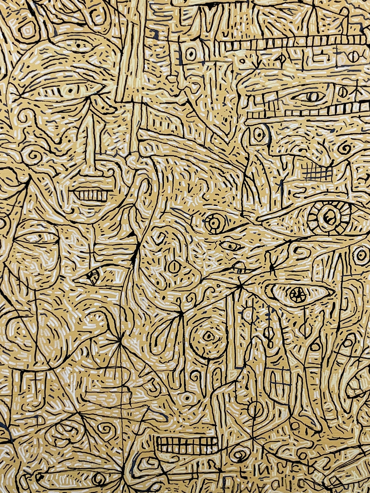 The Discard. Acylic and Oil Markers on Canvas. 24" x 36". John Kline Artwork Artist living
