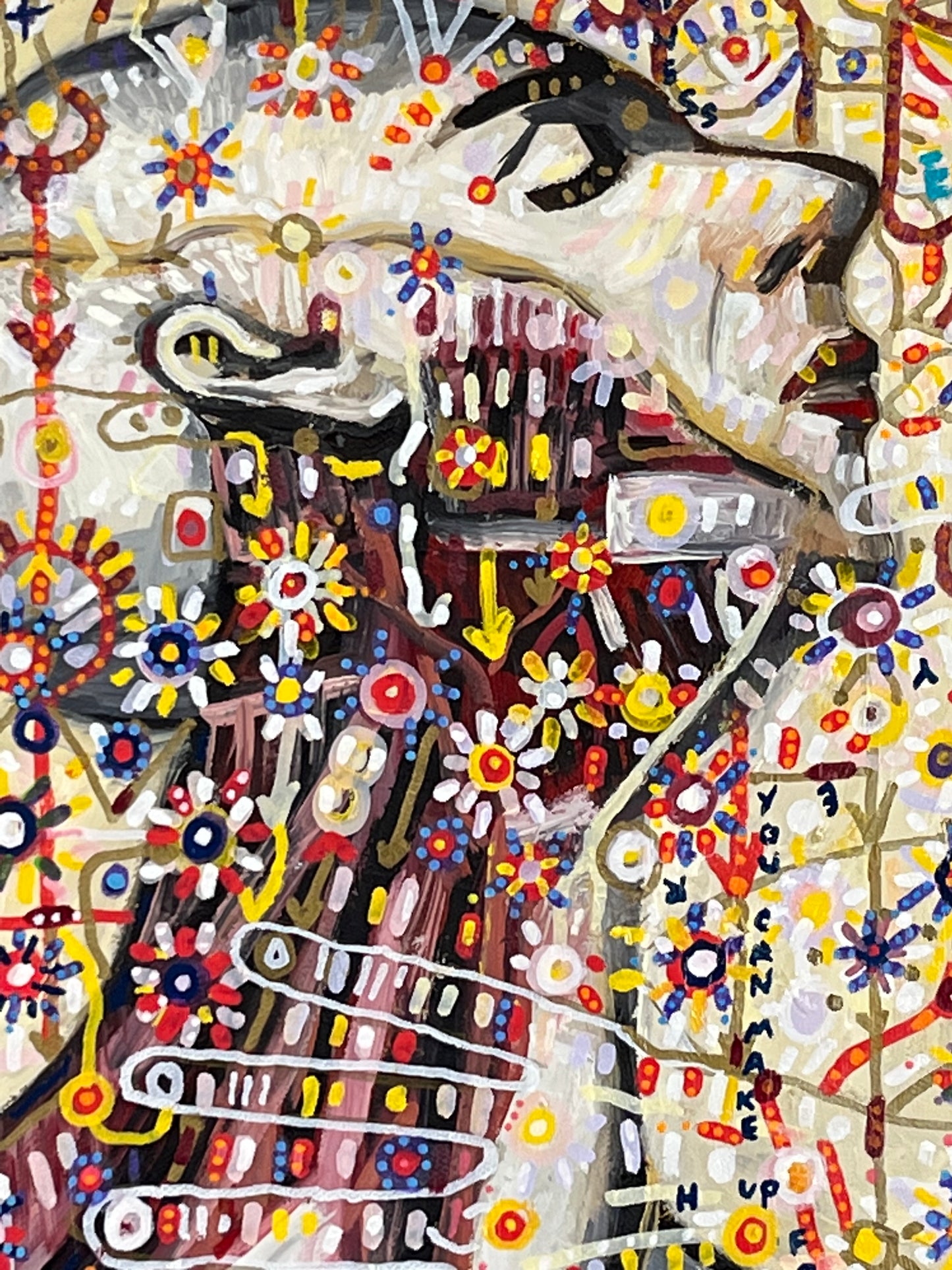 Archaic Apollo. Oil and Oil Markers on Canvas. 18" x 24". John Kline Artwork.
