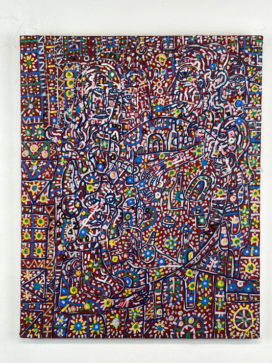 I Used to be Shy. Oil and Oil Markers on Canvas. 16" x 20". John Kline Artwork