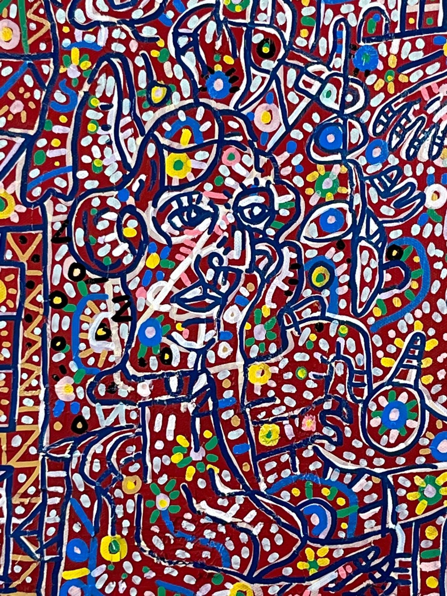 I Used to be Shy. Oil and Oil Markers on Canvas. 16" x 20". John Kline Artwork