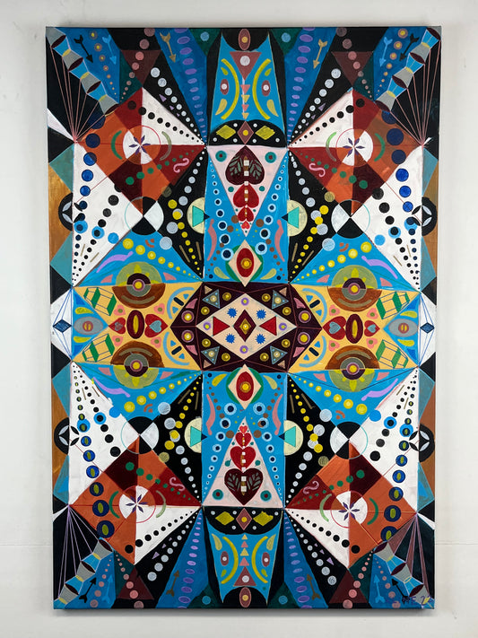 My Ancient Plan. Acrylic and Oil Markers on Canvas. 24" x 36". John Kline Artwork