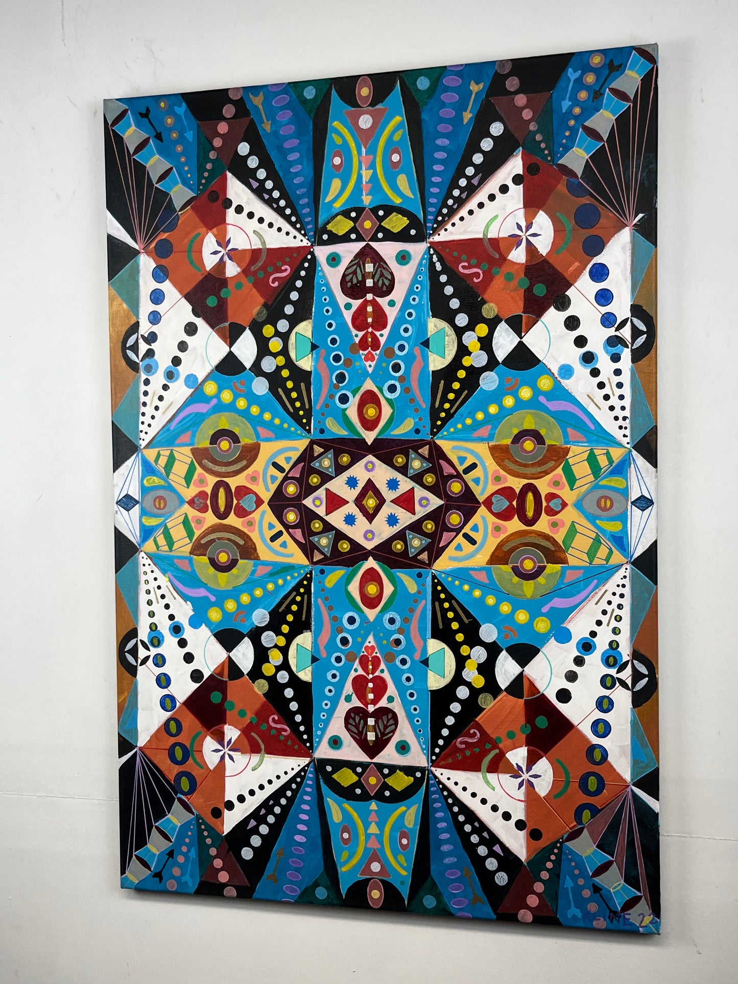 My Ancient Plan. Acrylic and Oil Markers on Canvas. 24" x 36". John Kline Artwork