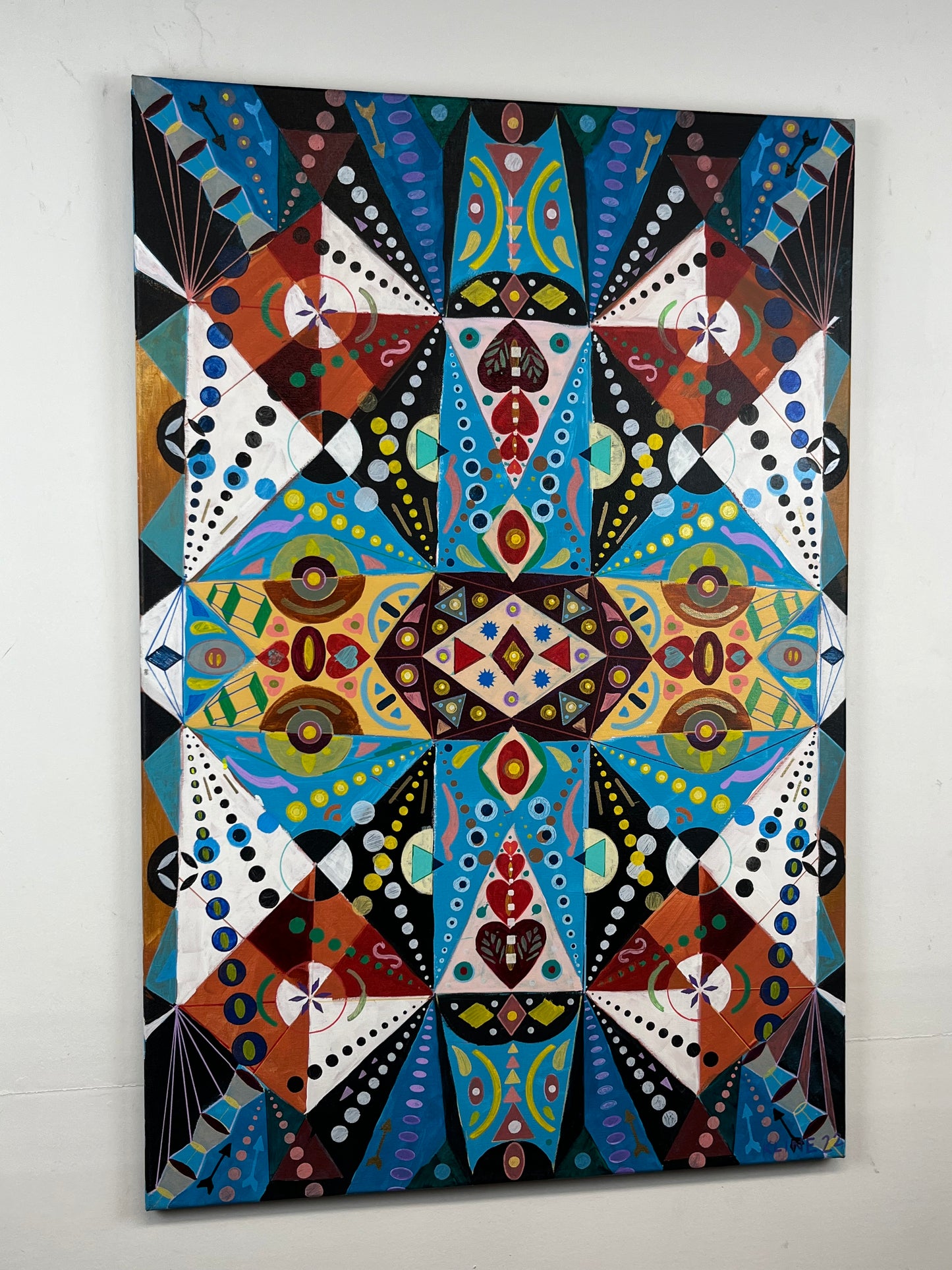 My Ancient Plan. Acrylic and Oil Markers on Canvas. 24" x 36". John Kline Artwork