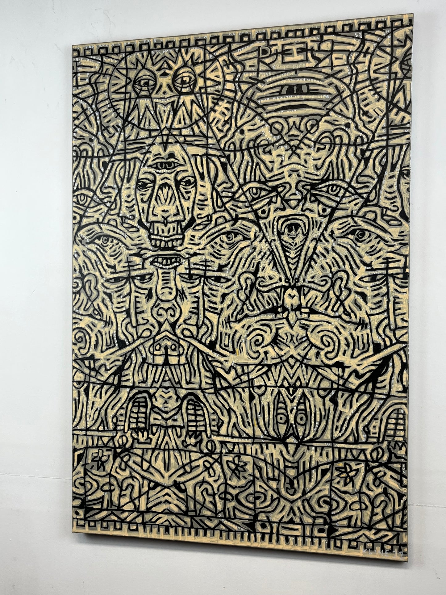 The Paradox of Control. Acrylic and Oil Markers on Canvas. 24" x 36". John Kline Artwork.