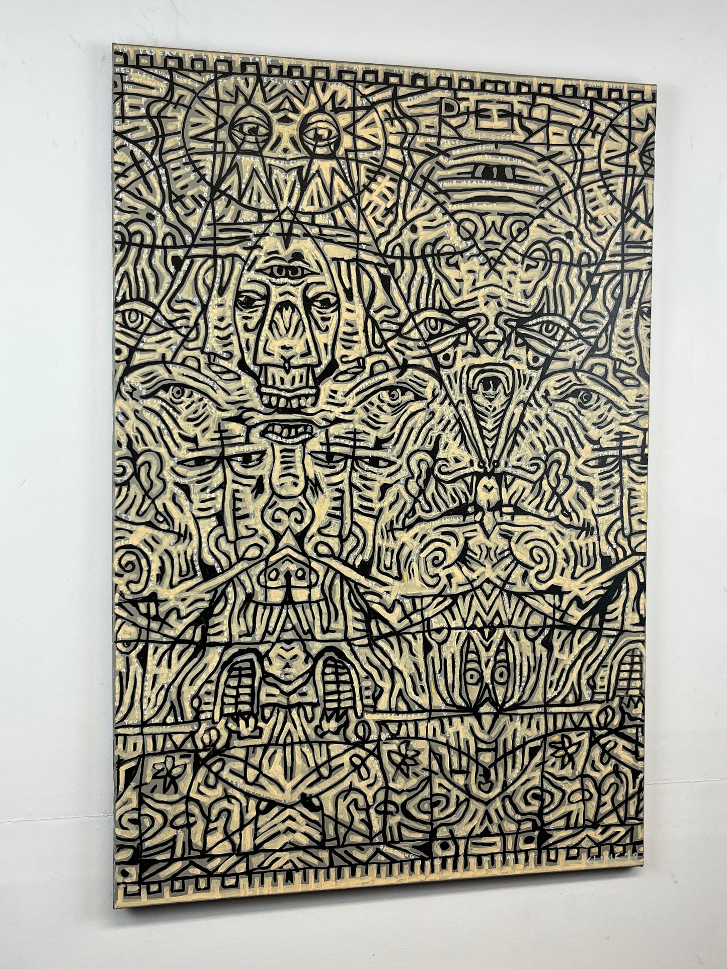 The Paradox of Control. Acrylic and Oil Markers on Canvas. 24" x 36". John Kline Artwork.