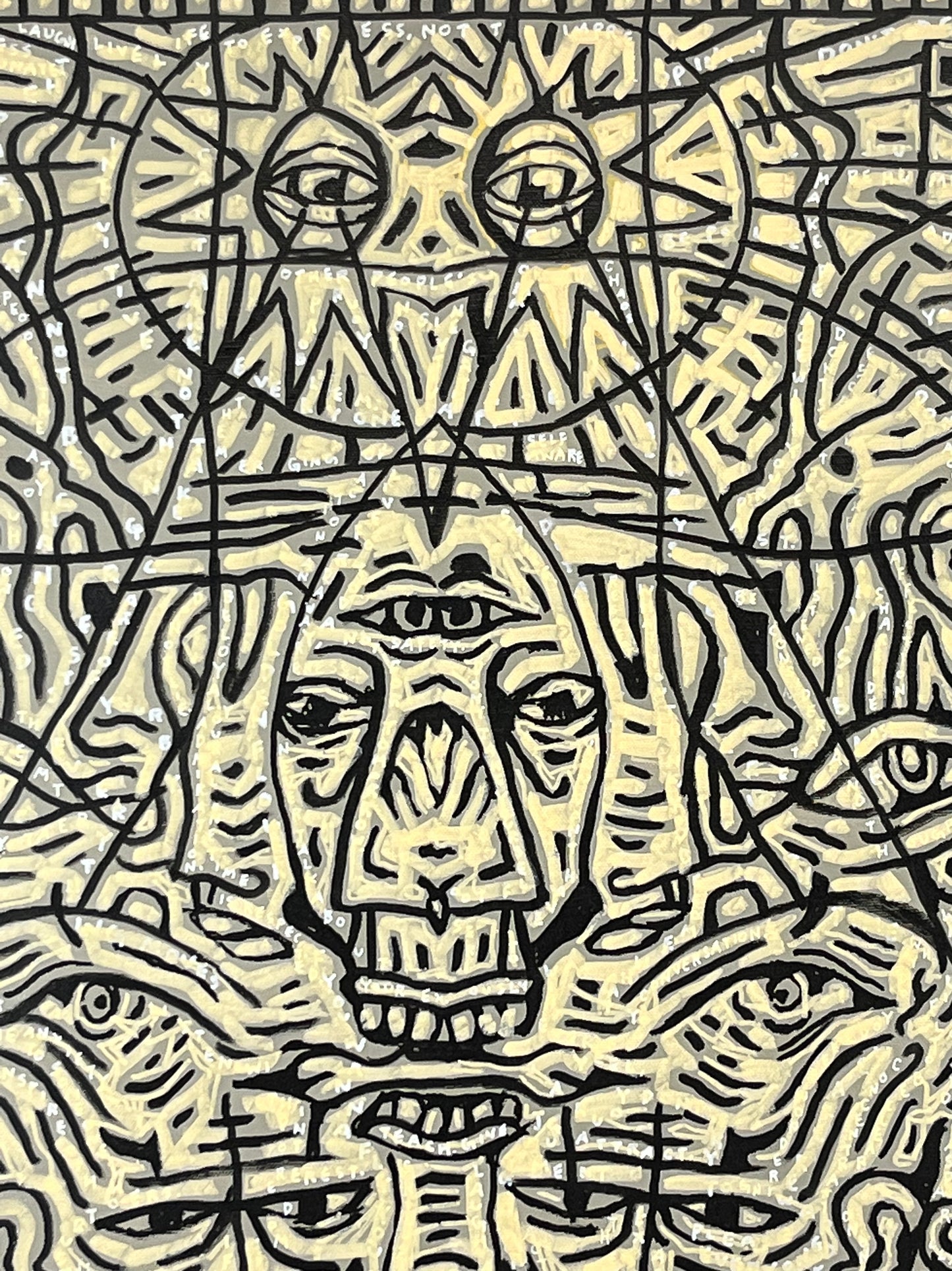 The Paradox of Control. Acrylic and Oil Markers on Canvas. 24" x 36". John Kline Artwork.