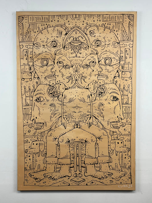 My Patient Will. Acrylic and Oil Markers on Canvas. 24" x 36". John Kline Artwork. modern painting